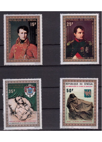 SENEGAL 1971 francobolli serie completa nuova Yvert e Tellier A 104-7 Morte Napoleone